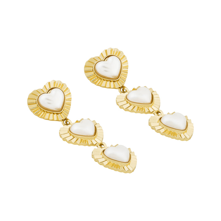Tri Amore Gold Love Earrings