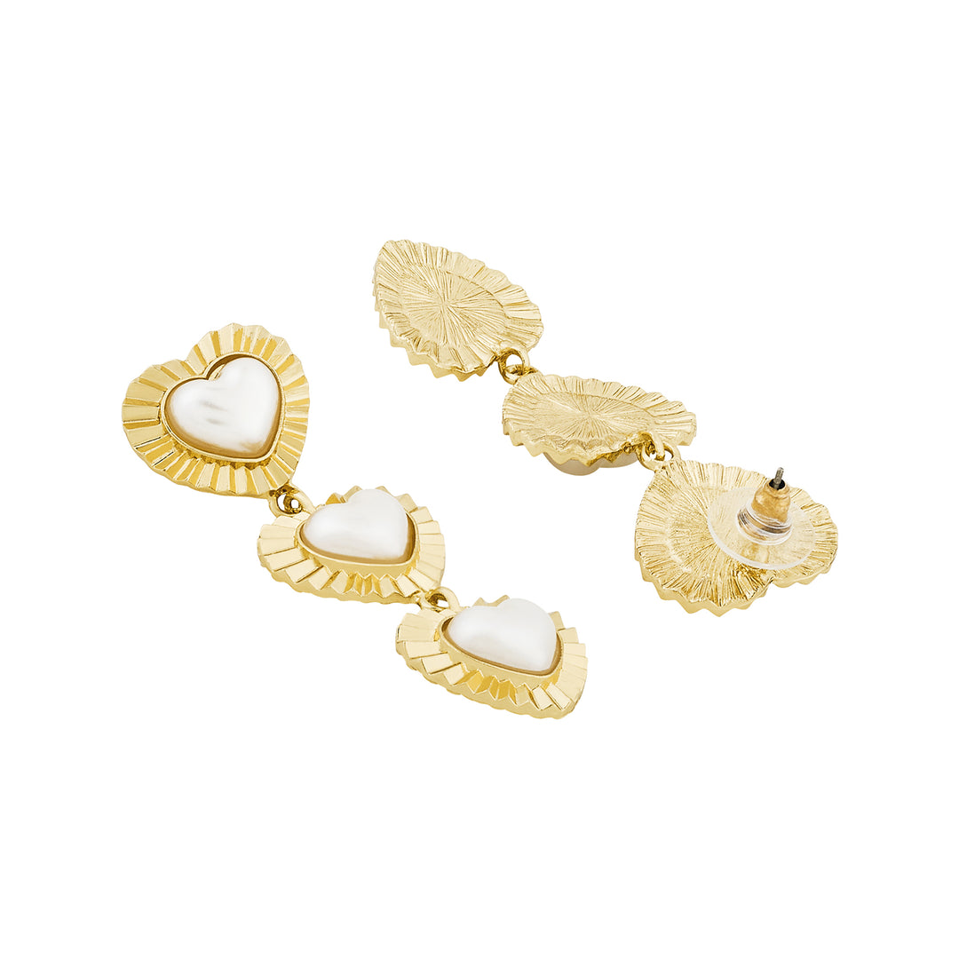 Tri Amore Gold Love Earrings