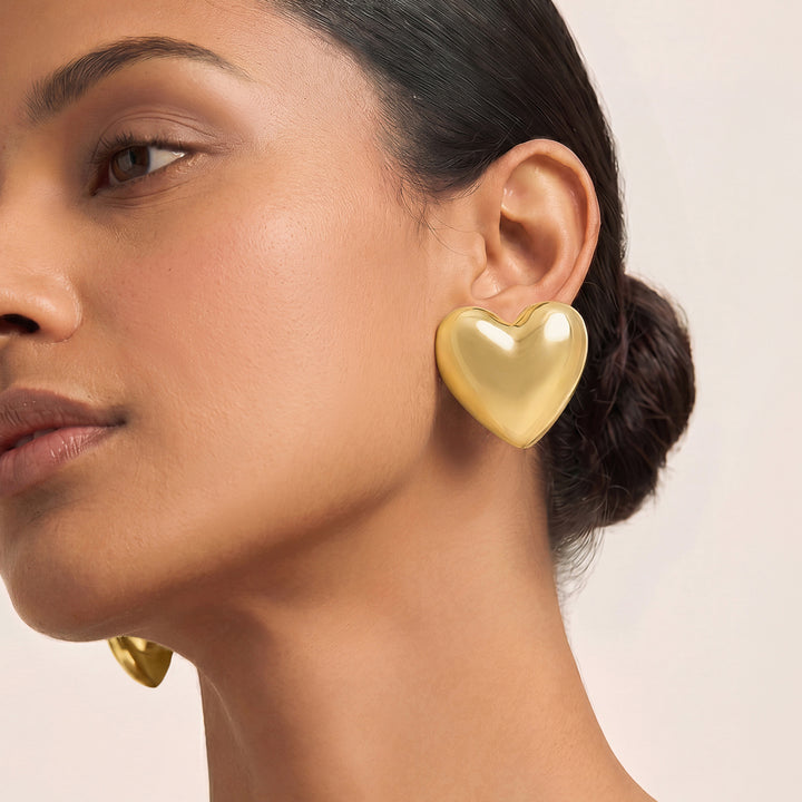 Golden Candy Heart Studs