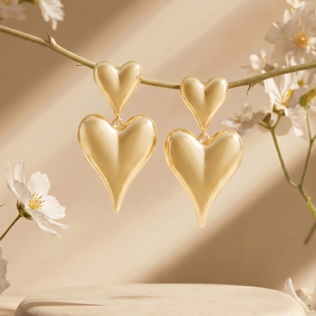 Luvella Gold Love Earrings