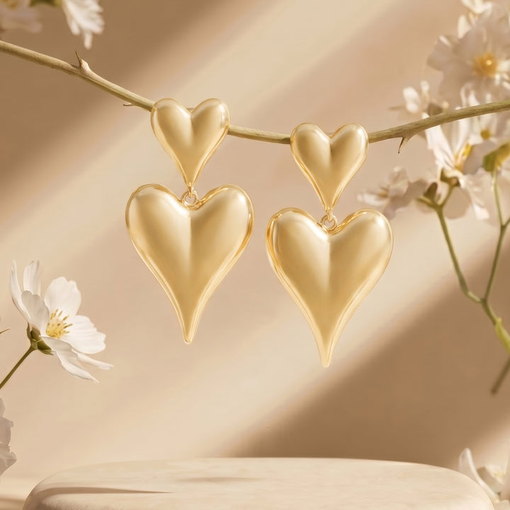 Luvella Gold Love Earrings