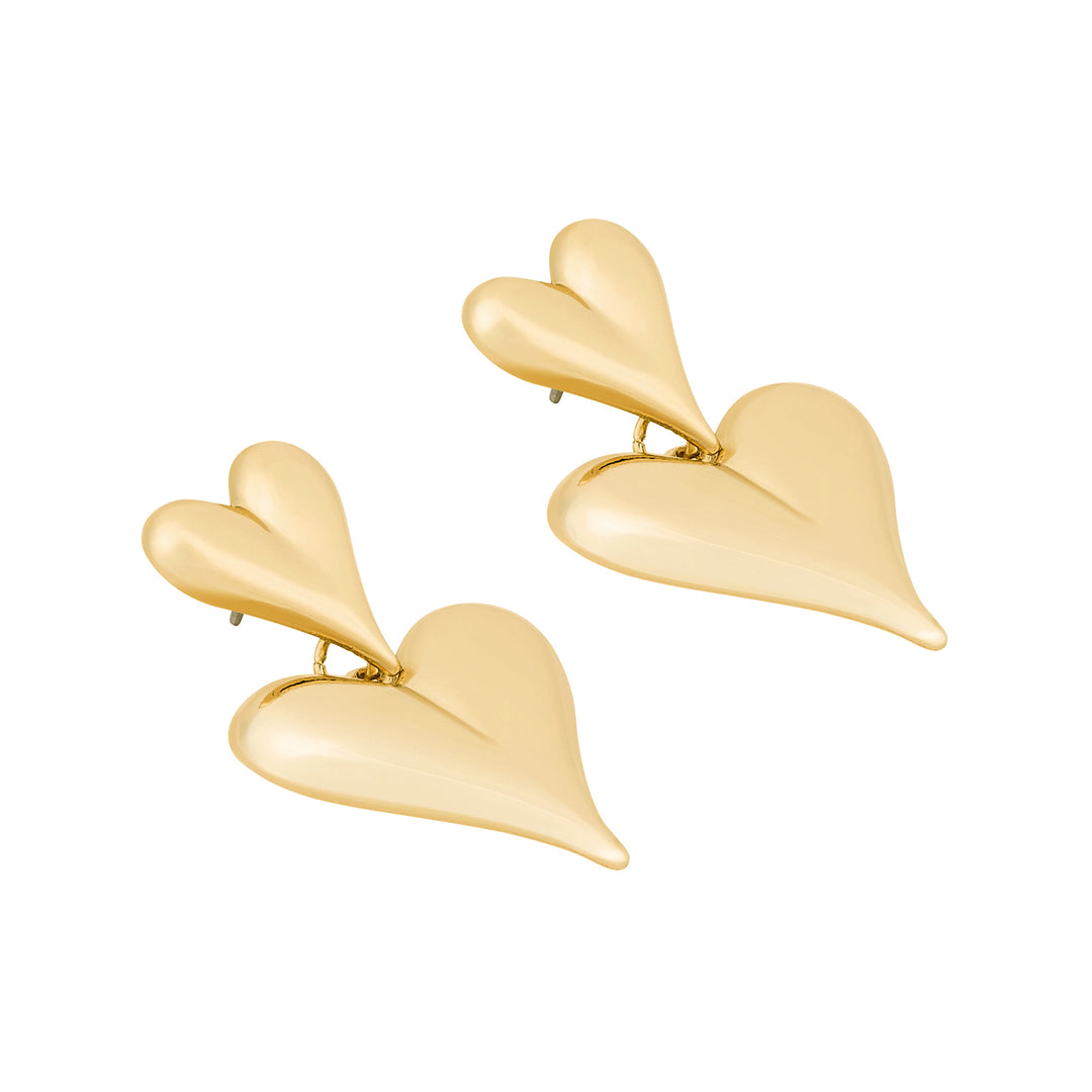 Luvella Gold Love Earrings