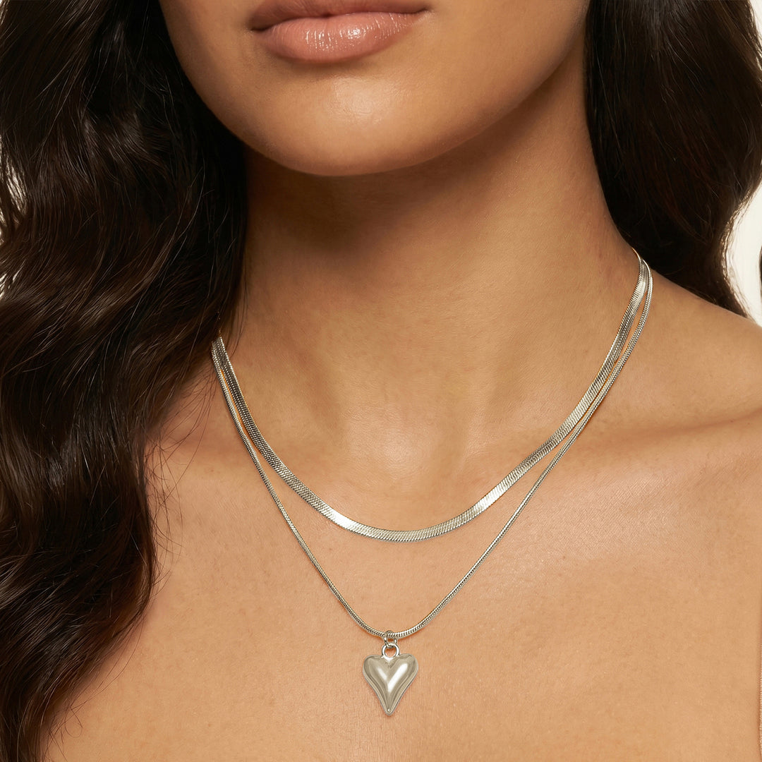 Renika Silver Love Necklace