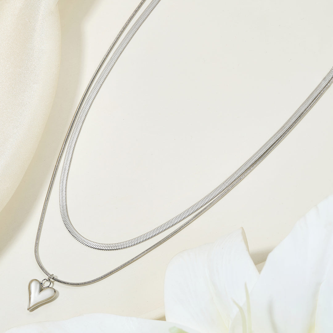Renika Silver Love Necklace