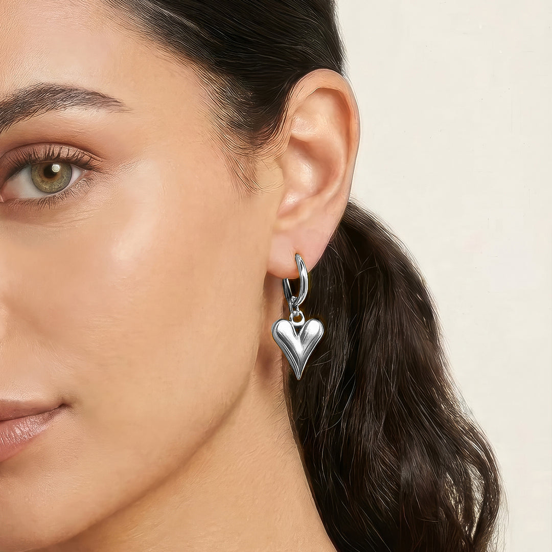 Ren Ren Silver Heart Love Earrings