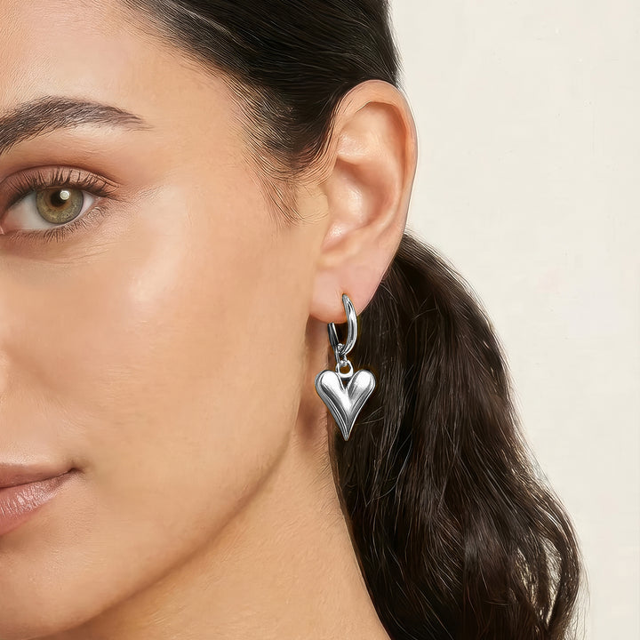 Ren Ren Silver Heart Love Earrings