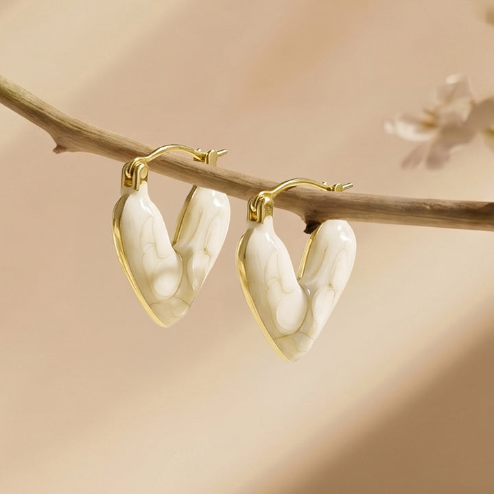 Serene Heart Shaped Pearl Love Earrings