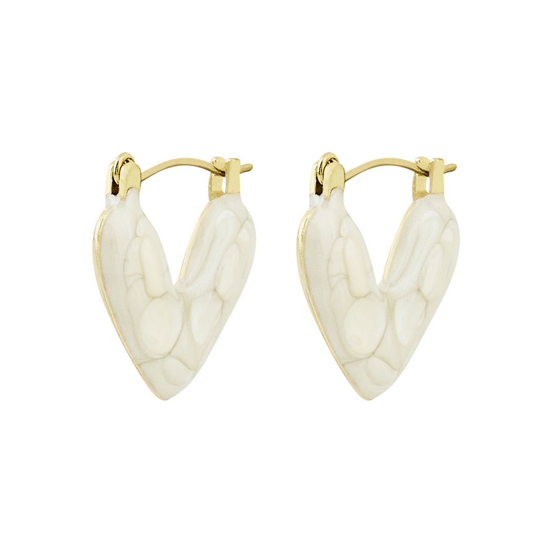 Serene Heart Shaped Pearl Love Earrings