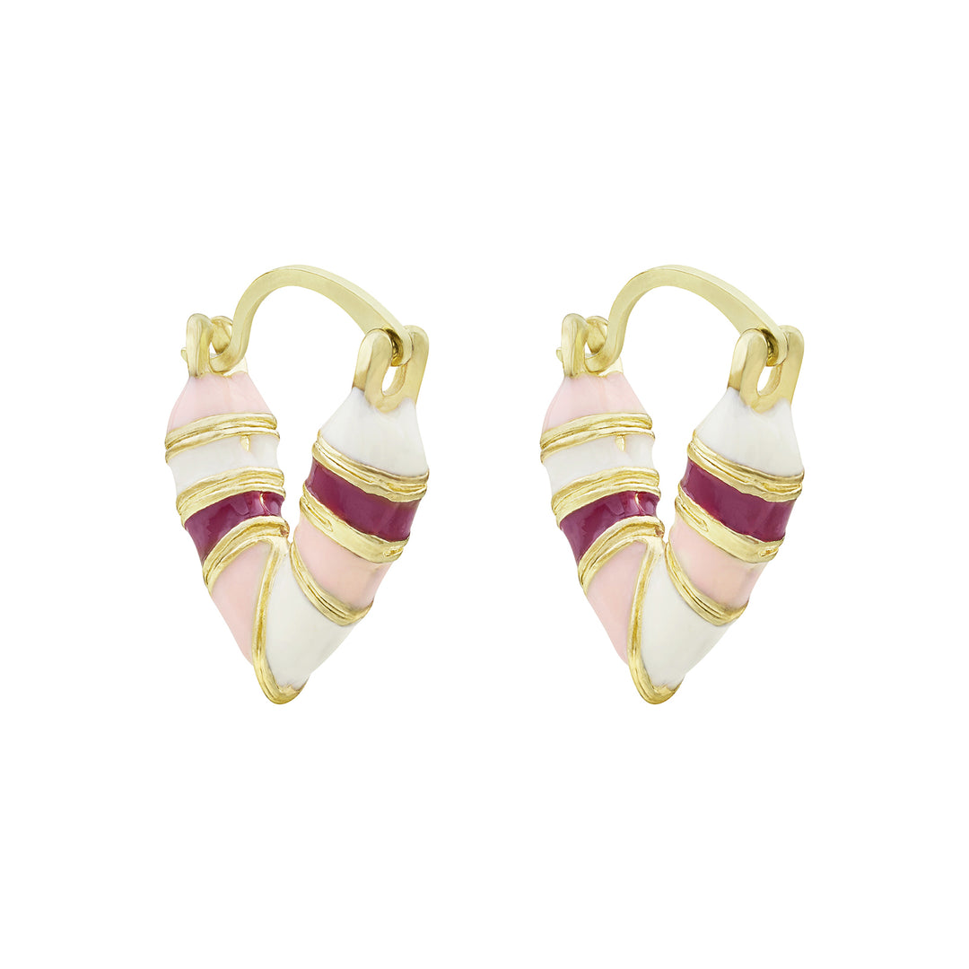 Serene Heart Shaped Red & Pink Love Earrings