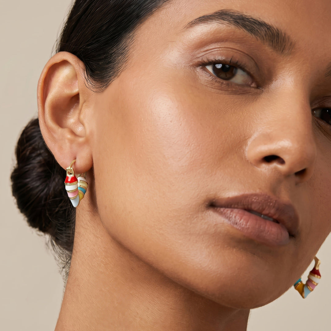 Serene Heart Shaped Multicolor Love Earrings