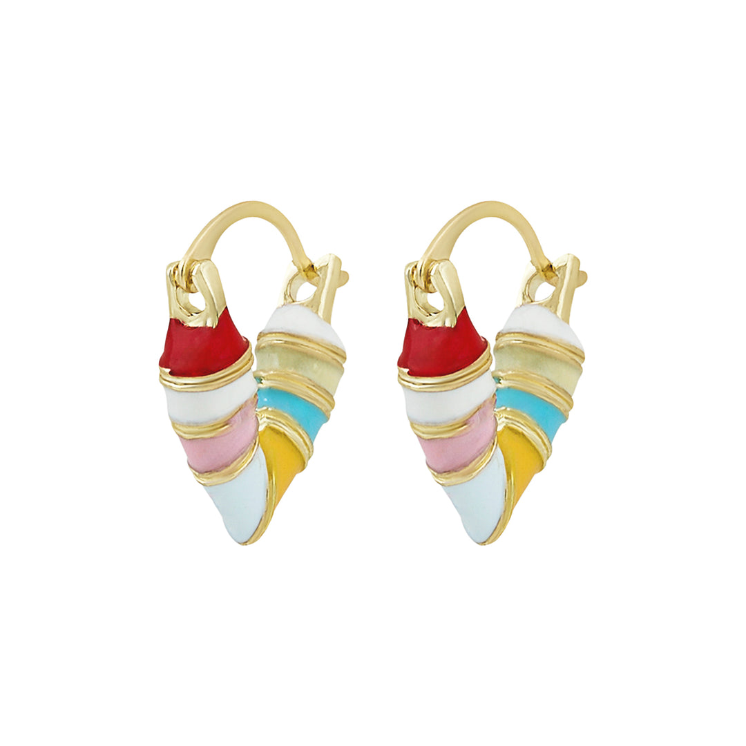 Serene Heart Shaped Multicolor Love Earrings