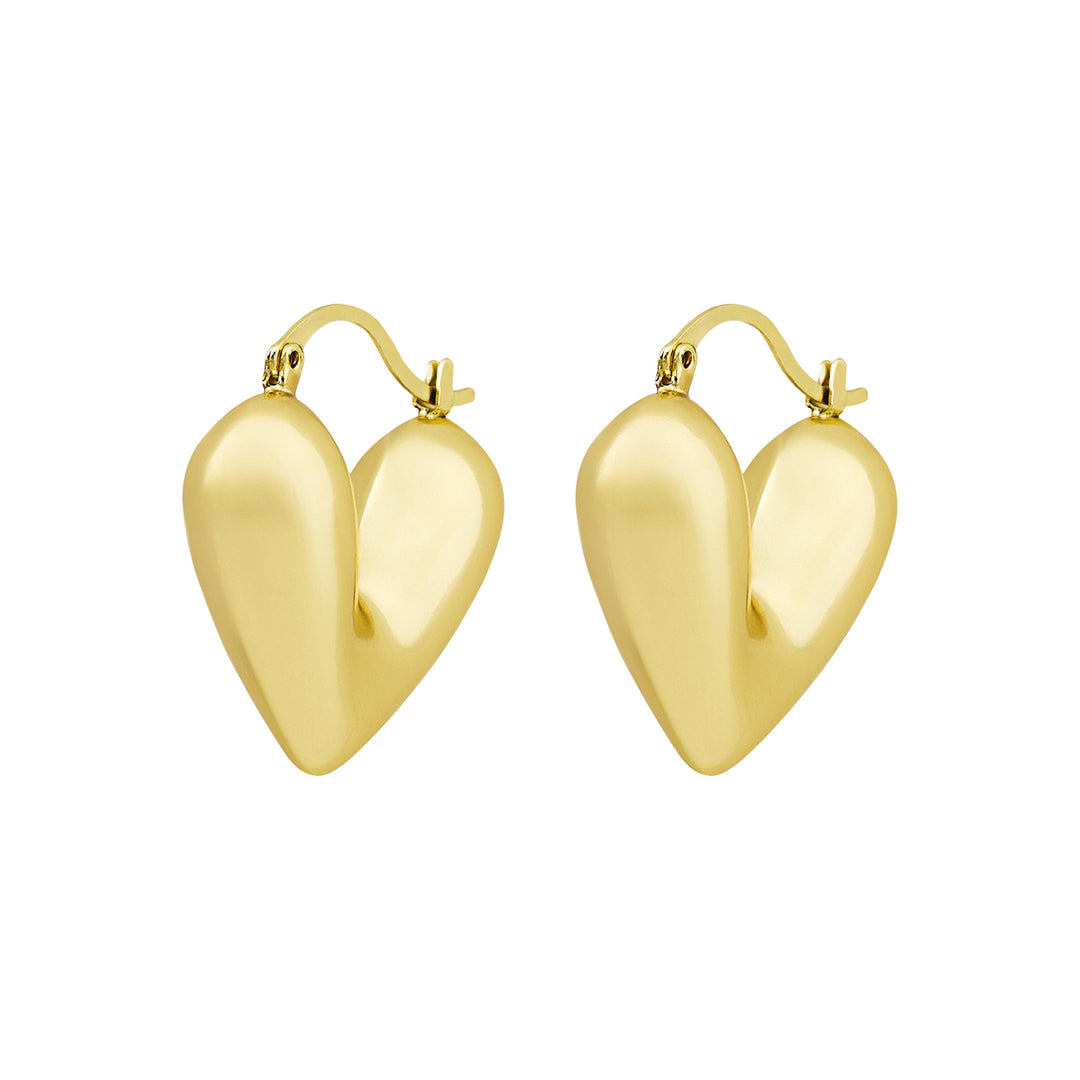 Flor Heart Shaped Gold Love Earrings