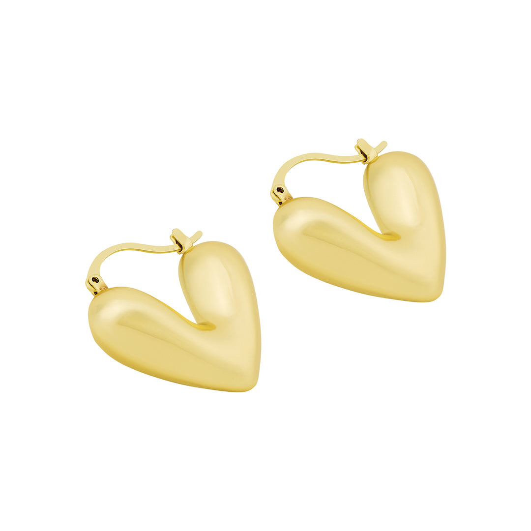 Flor Heart Shaped Gold Love Earrings