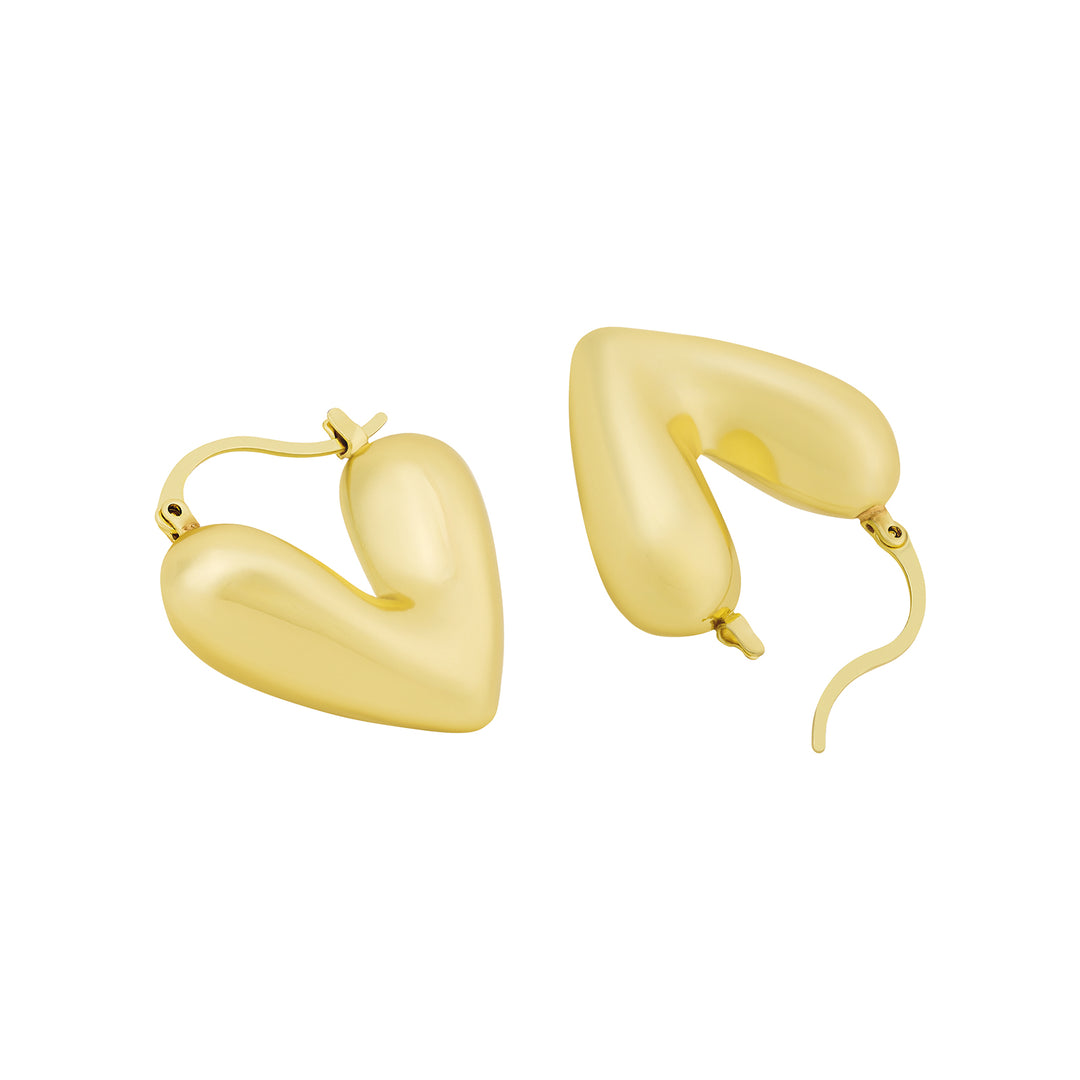 Flor Heart Shaped Gold Love Earrings