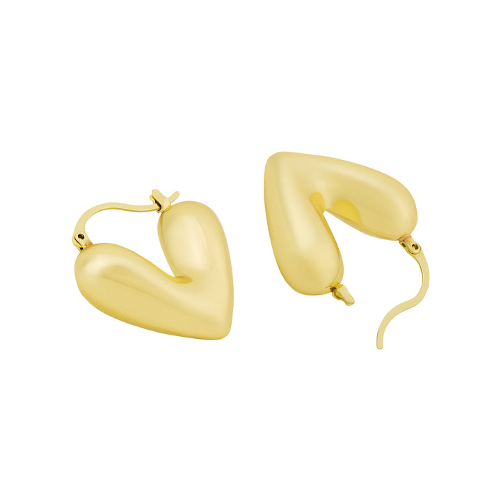 Flor Heart Shaped Gold Love Earrings