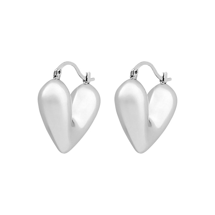 Flor Heart Shaped Silver Love Earrings
