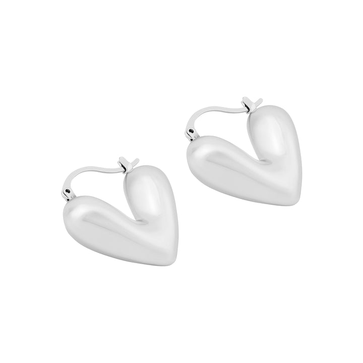 Flor Heart Shaped Silver Love Earrings