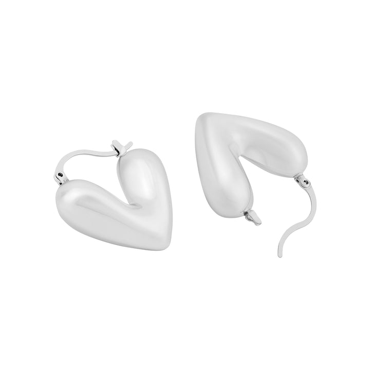 Flor Heart Shaped Silver Love Earrings