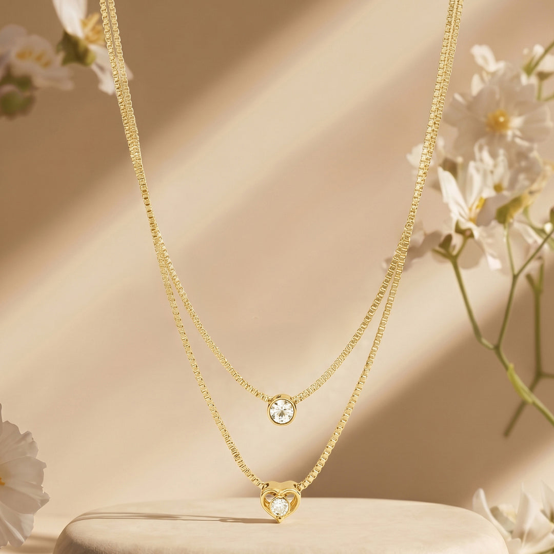 Lora Layered Gold Love Necklace