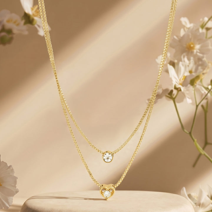 Lora Layered Gold Love Necklace