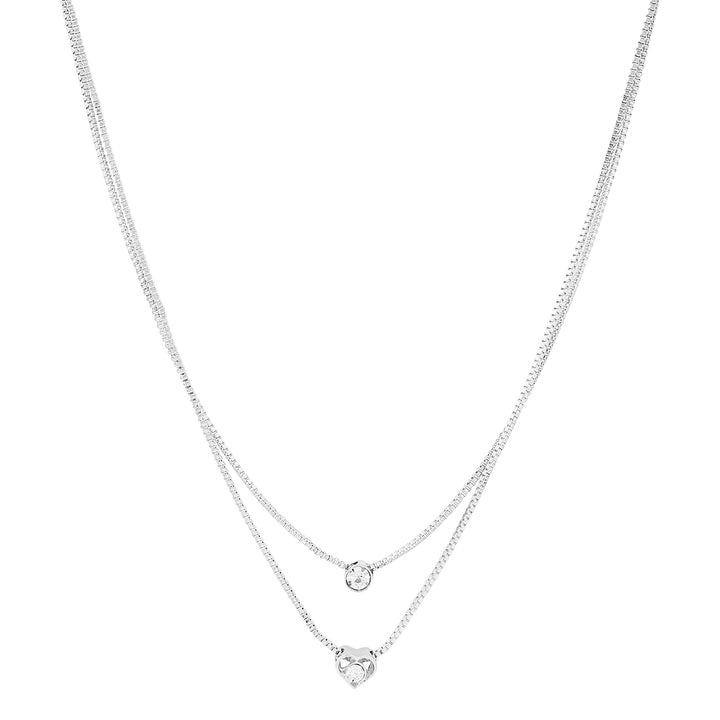 Lora Layered Silver Love Necklace