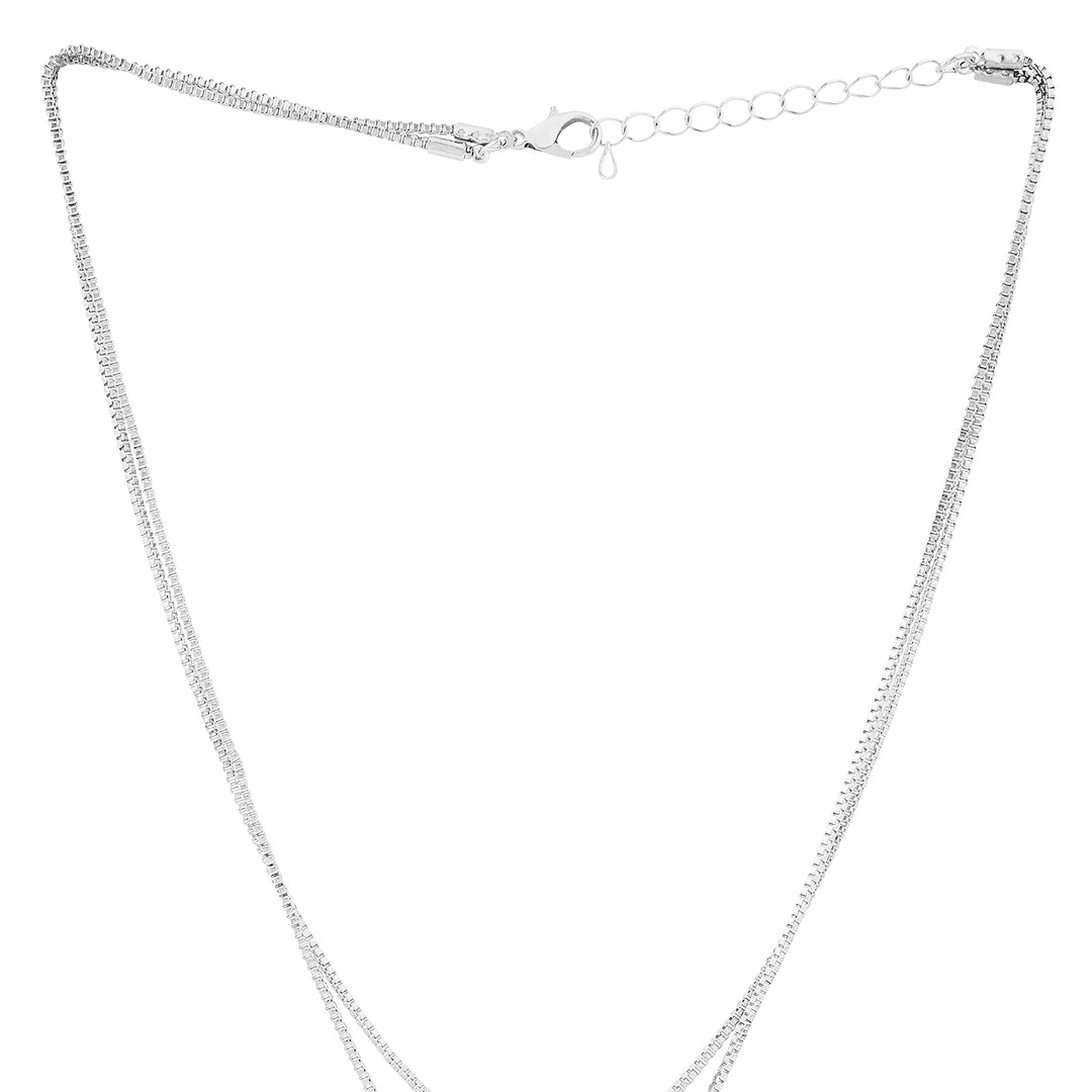 Lora Layered Silver Love Necklace