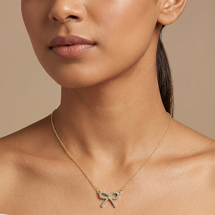 Bluette Bow Gold Love Necklace