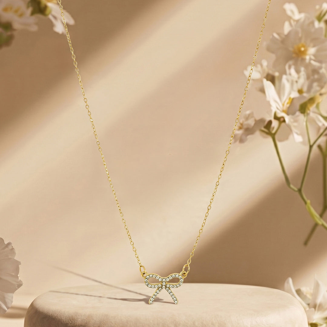Bluette Bow Gold Love Necklace
