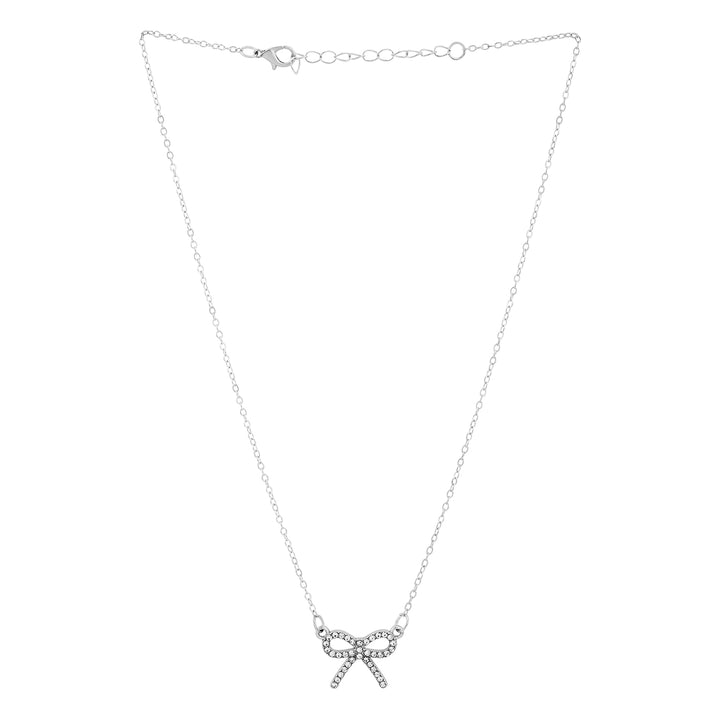 Bluette Bow Silver Love Necklace