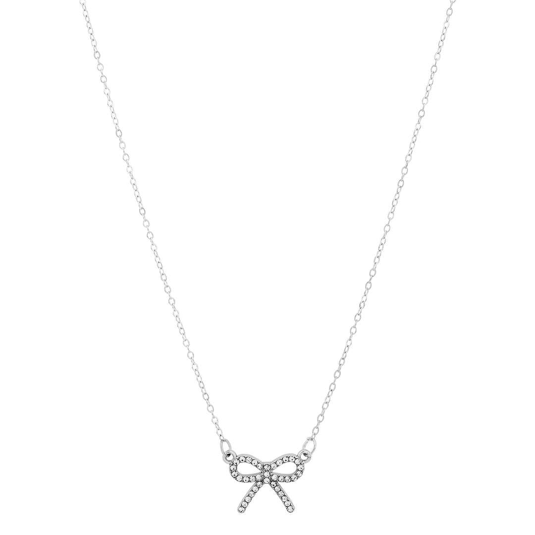 Bluette Bow Silver Love Necklace