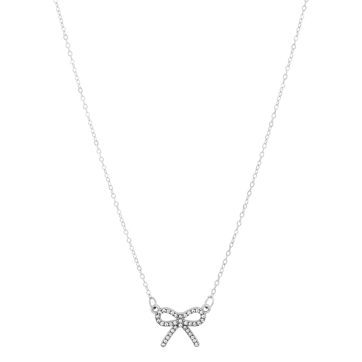 Bluette Bow Silver Love Necklace