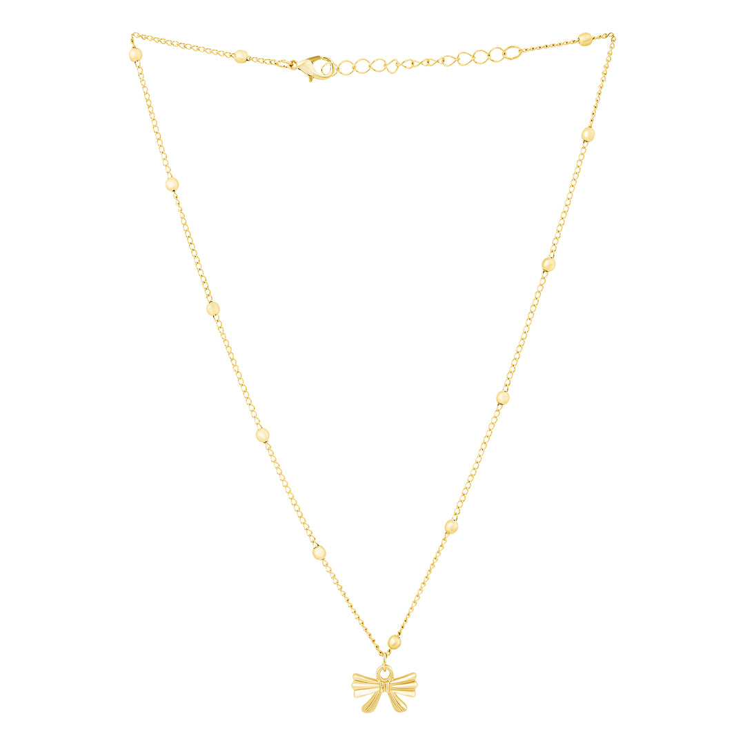 Cici Bow-Styled Gold Love Necklace