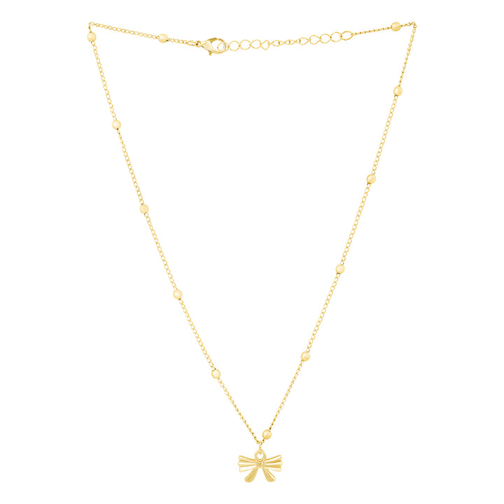 Cici Bow-Styled Gold Love Necklace