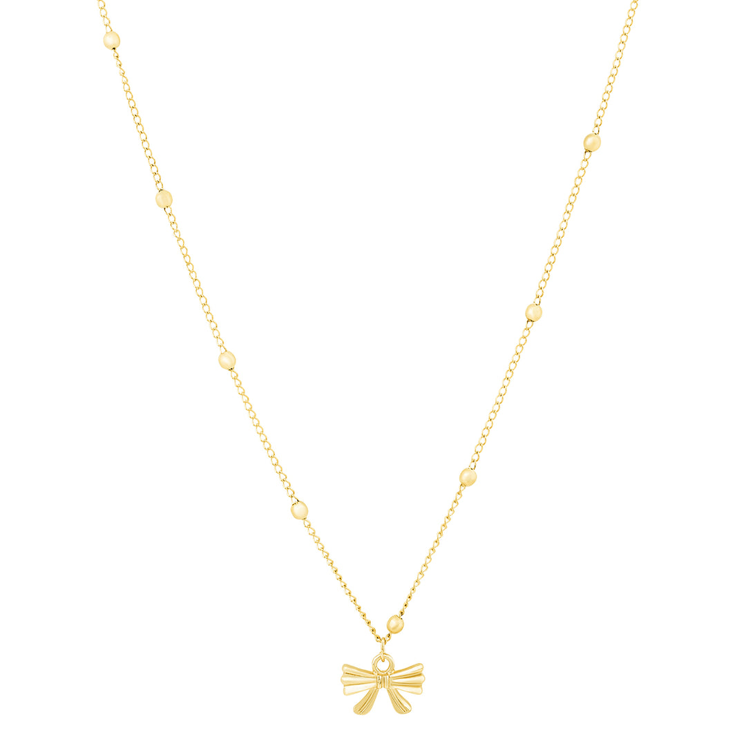 Cici Bow-Styled Gold Love Necklace