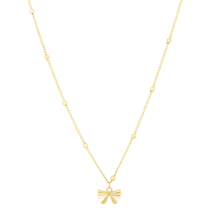 Cici Bow-Styled Gold Love Necklace