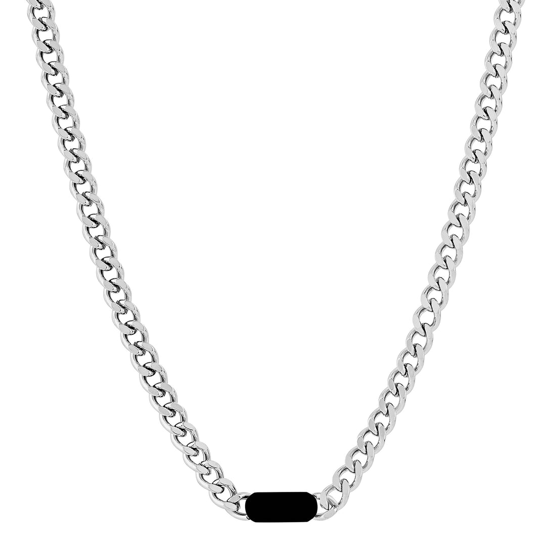 Ravorn Silver & Black Men's Necklace