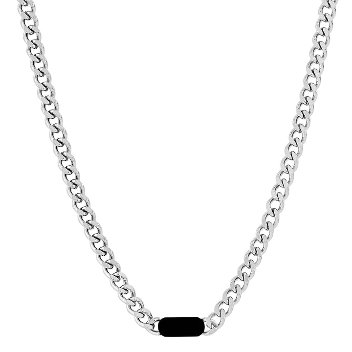 Ravorn Silver & Black Men's Necklace