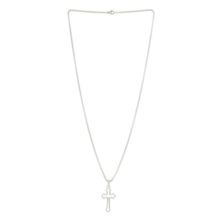 Mono Cross Silver & BLack Men's Necklace