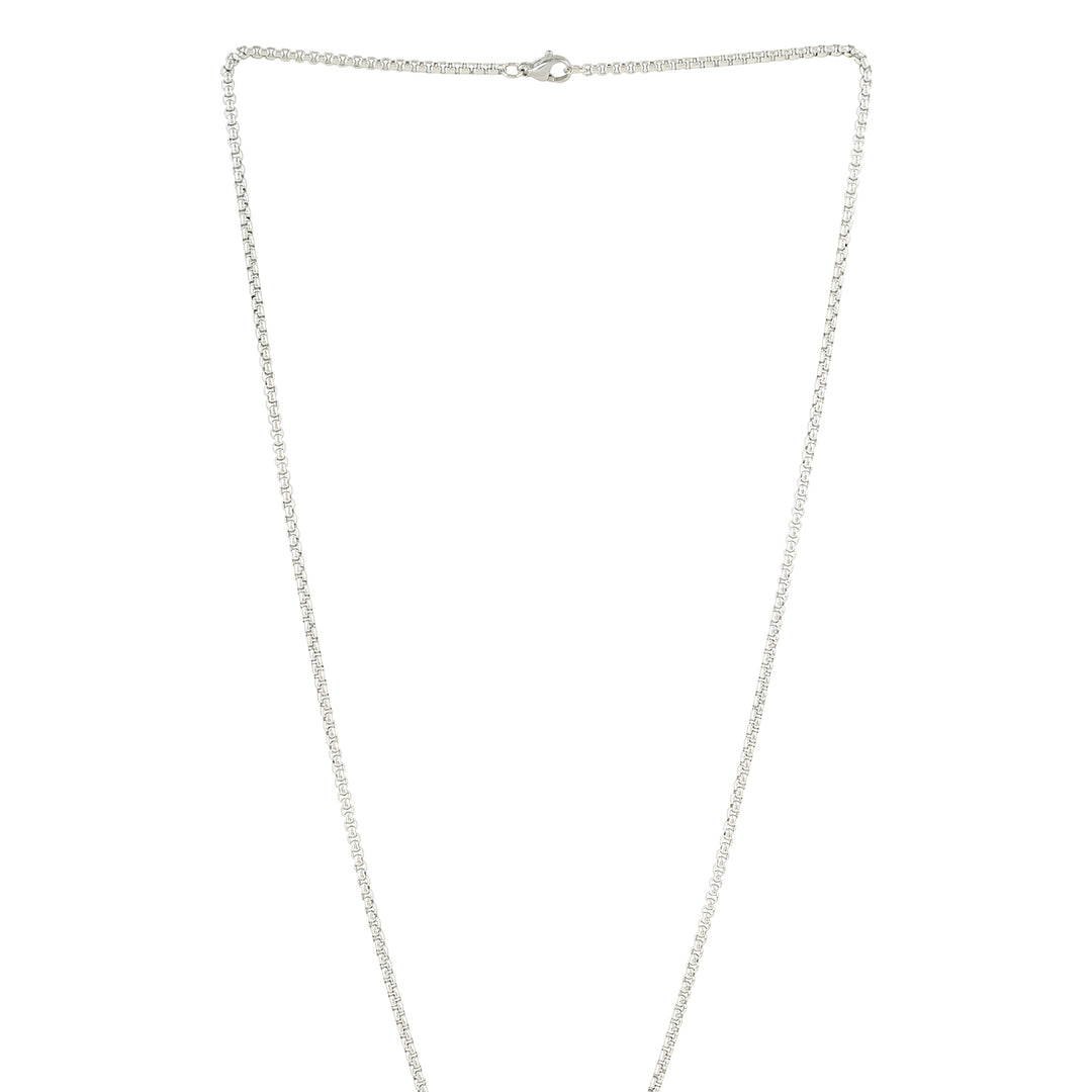 Mono Cross Silver & BLack Men's Necklace