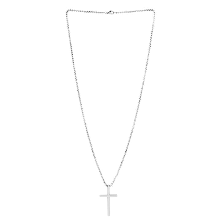 Silver Faith Cross Men's Necklace