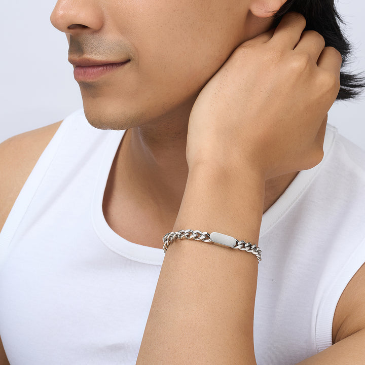 Krono Silver Men's Chain Bracelet