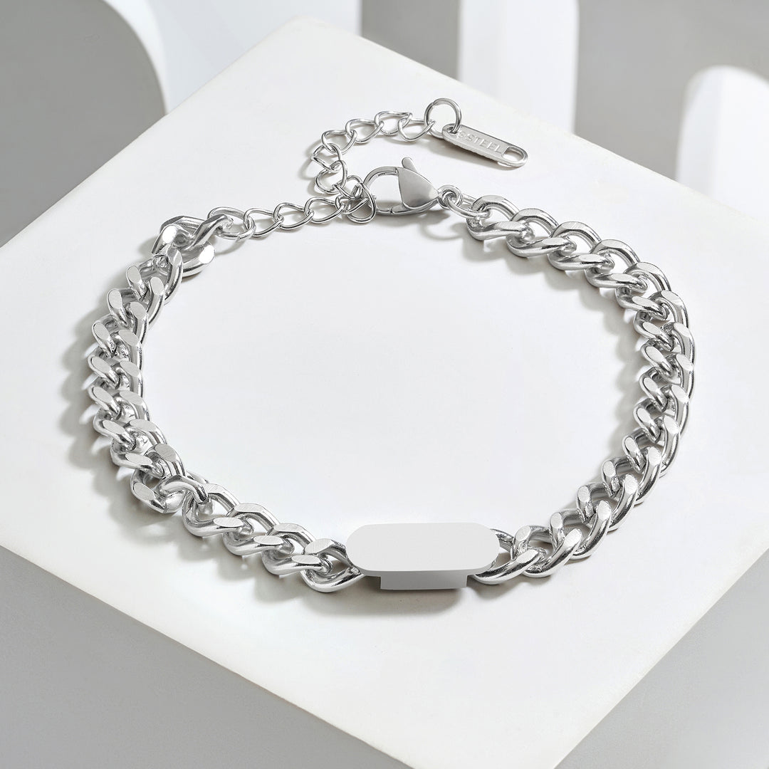 Krono Silver Men's Chain Bracelet