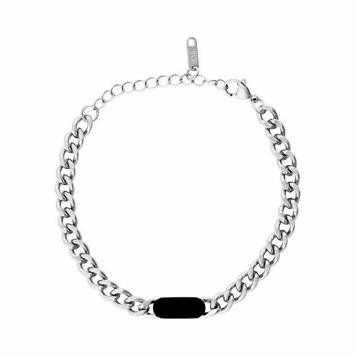 Krono Silver & Black Men's Chain Bracelet