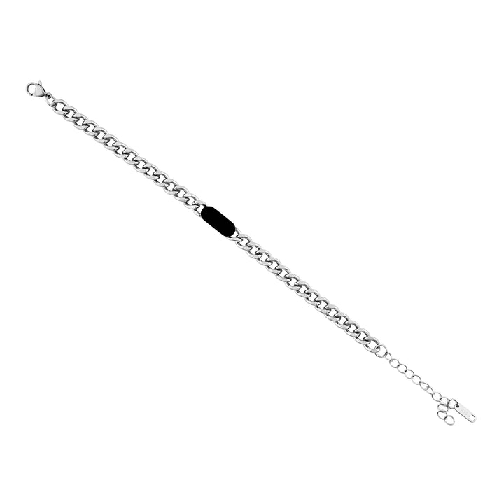 Krono Silver & Black Men's Chain Bracelet