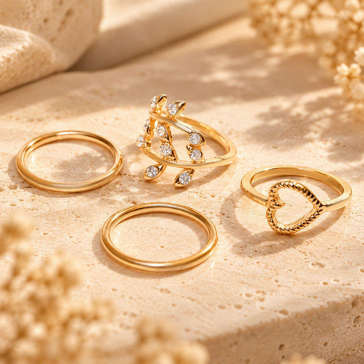 Heart Midi Ring Set