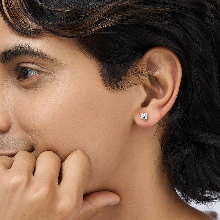 Vorto Mini Silver Men's Earrings