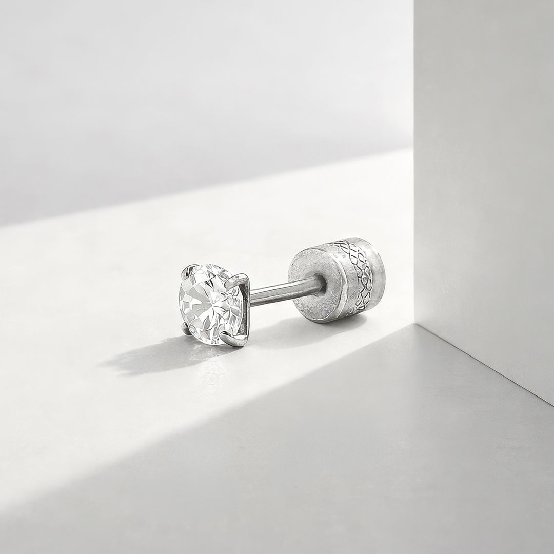 Vorto Mini Silver Men's Earrings