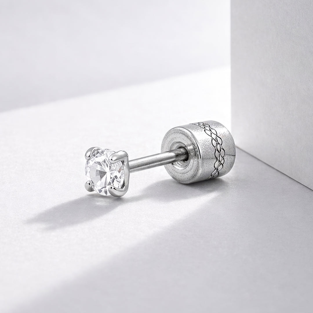 Vorto Micro Silver Men's Earrings