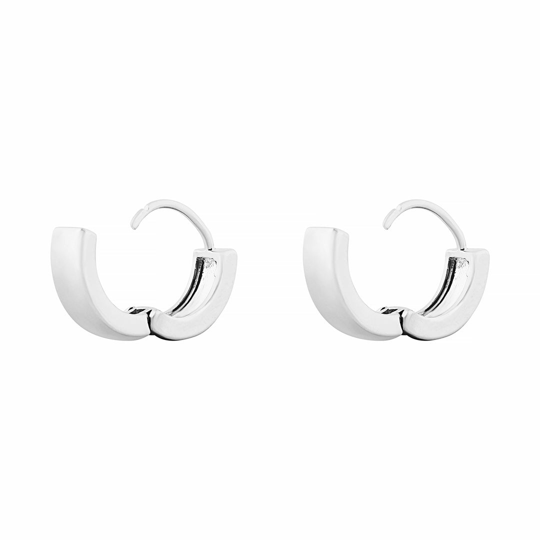 Lemmo Edge Silver & Black Men's Earrings