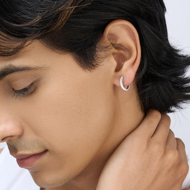 Helixo Twist Silver Men’s Hoops